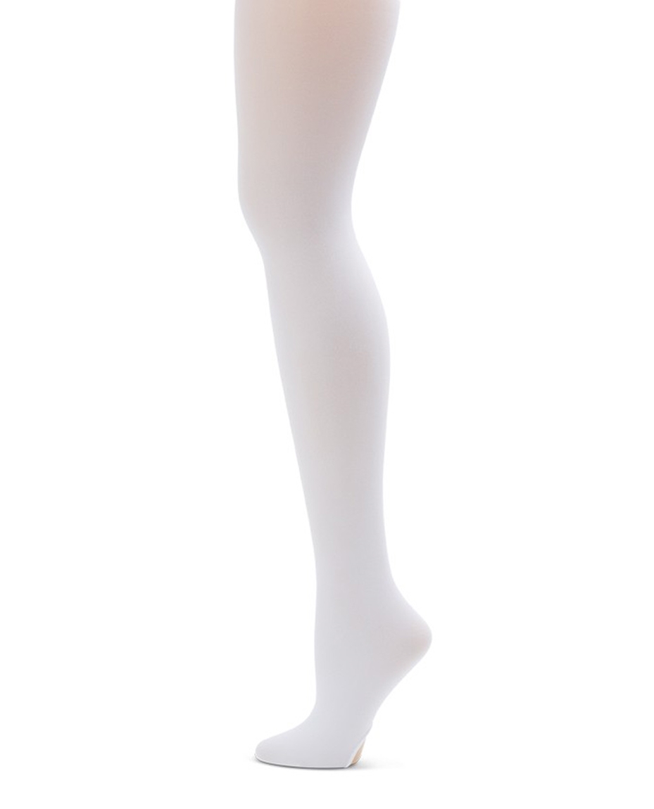 Womens Convertible Ballet Dance Tights WHITE