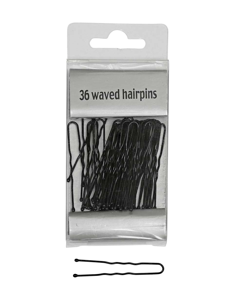 5cm Waved Hairpins Black