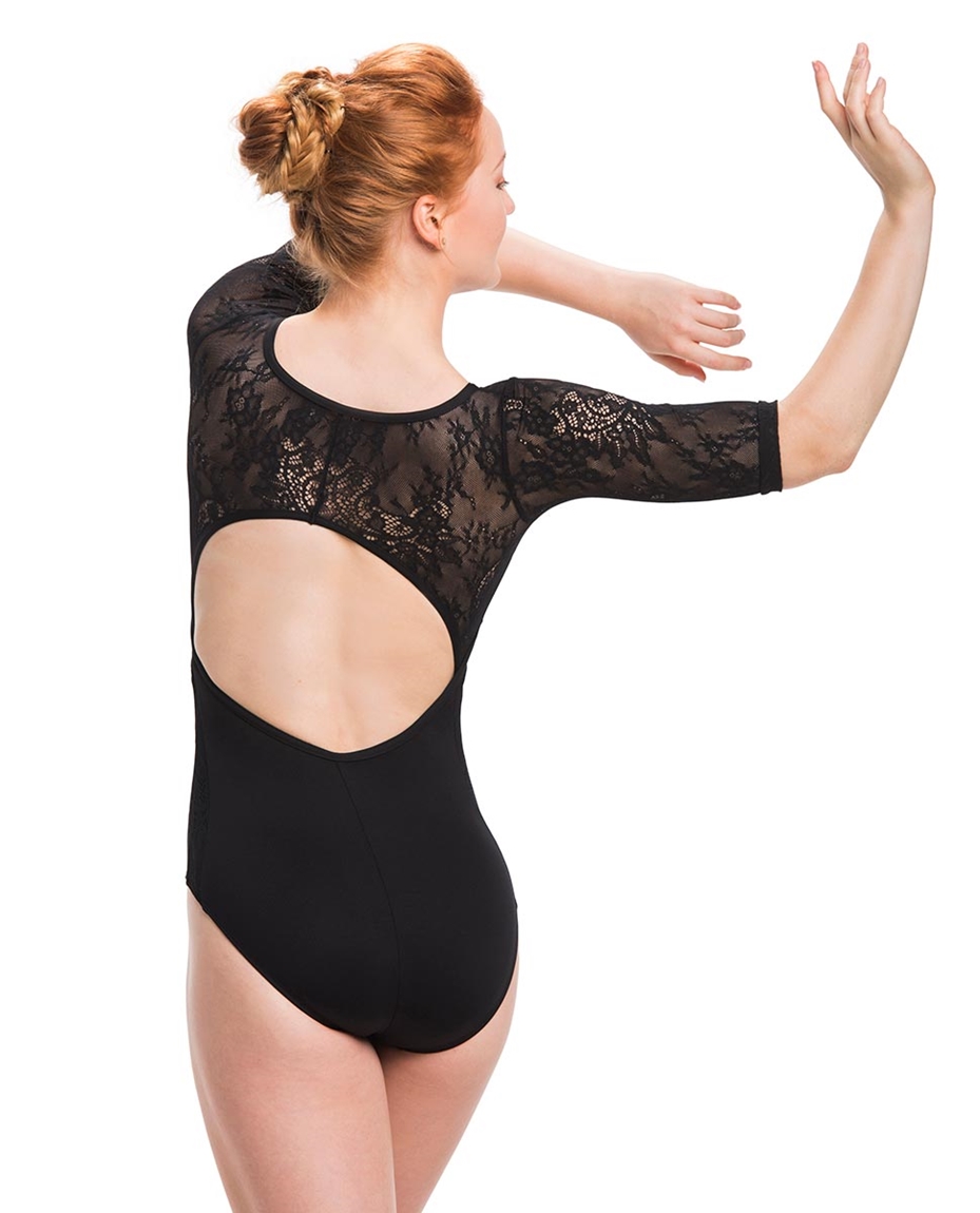 Zipper Front Short Sleeve Dance Leotard Astrid