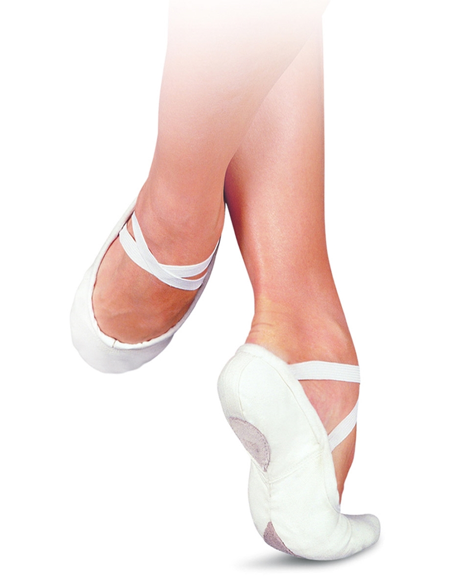 Split Sole Canvas Ballet Shoes White