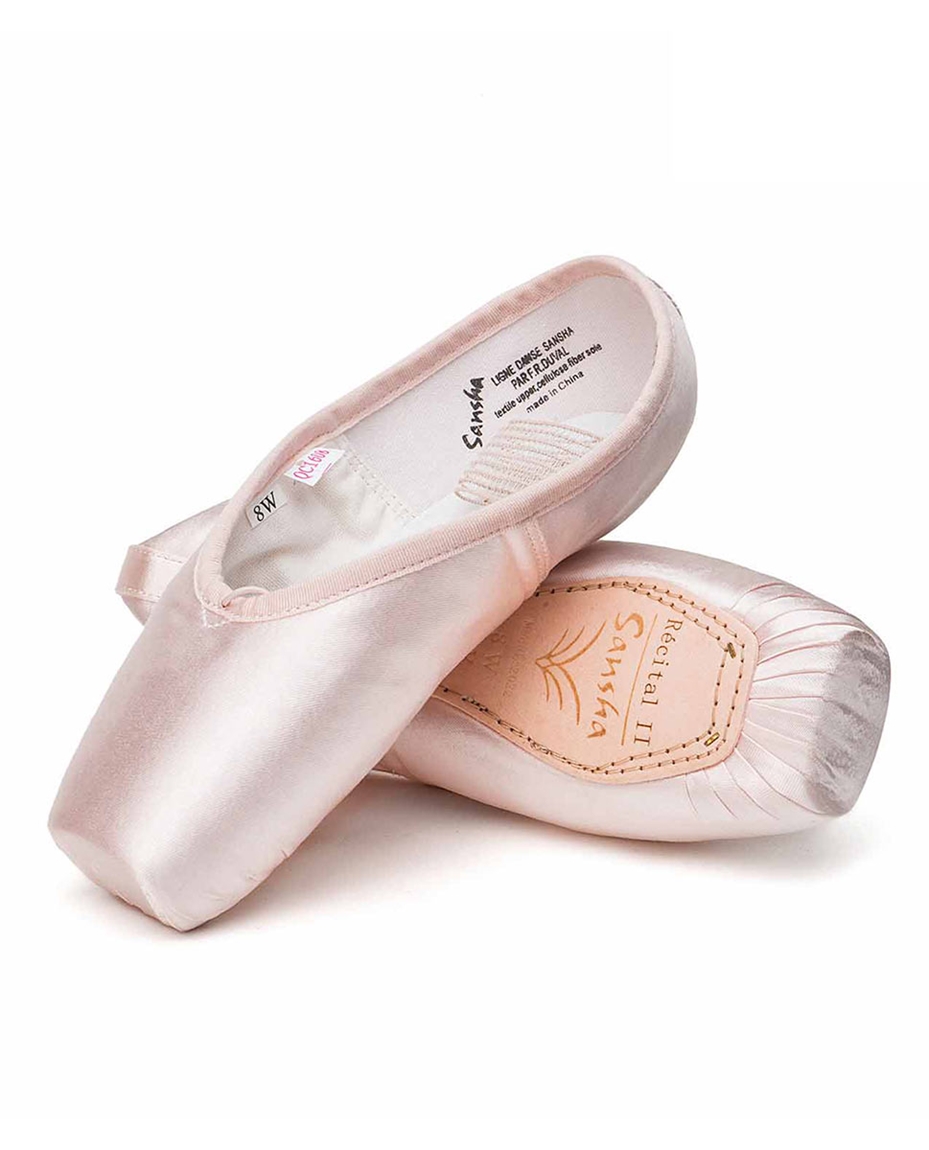 Sansha Recital Training Pointe Shoes with Wide Platform