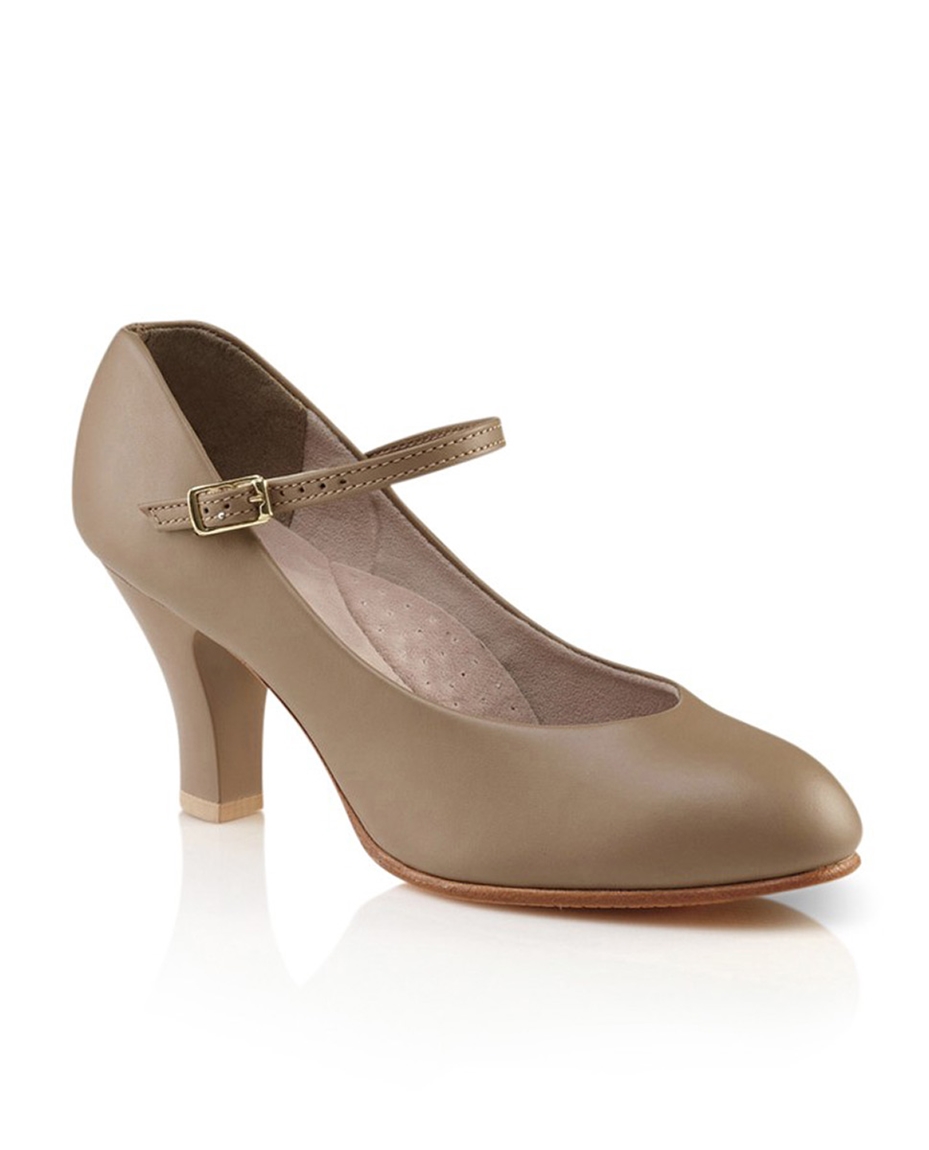 Womens Leather Theatrical Shoes  NUDE