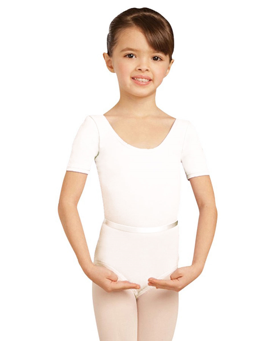 Child Short Sleeve Leotard WHITE