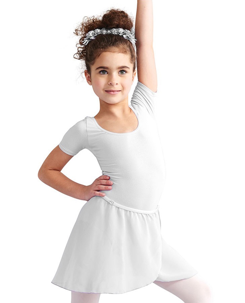 Childs Chiffon Ballet Dance Wrap Skirt WHITE