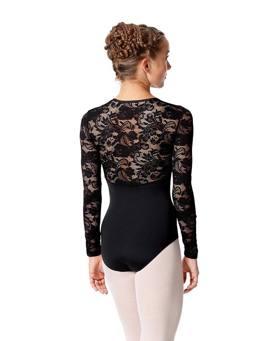 Womens Long Sleeve Lace Dance Leotard Jojo