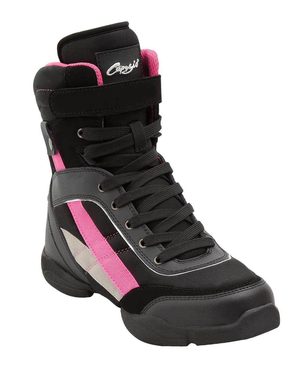 Dance Sneakers Capezio ds34-Boot High-FITNESS-Dance-Dance Black-Black/Fuchsia 