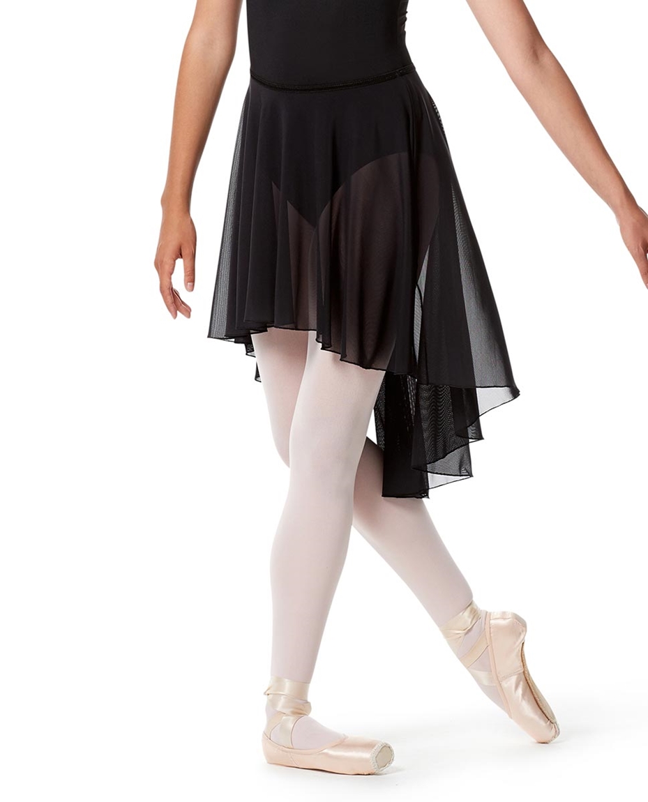 Freebily Kids Girls Basic High-Low Elastic Waistband Chiffon Skirt Irregular Circular Ballet Jazz Dance Studio Practice Dress 
