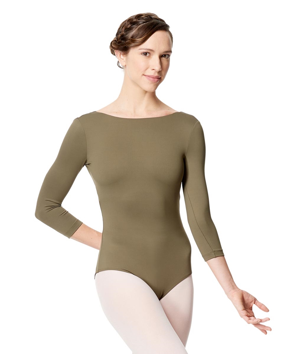 Adult Microfiber Low Back Long Sleeve Leotard Nanette