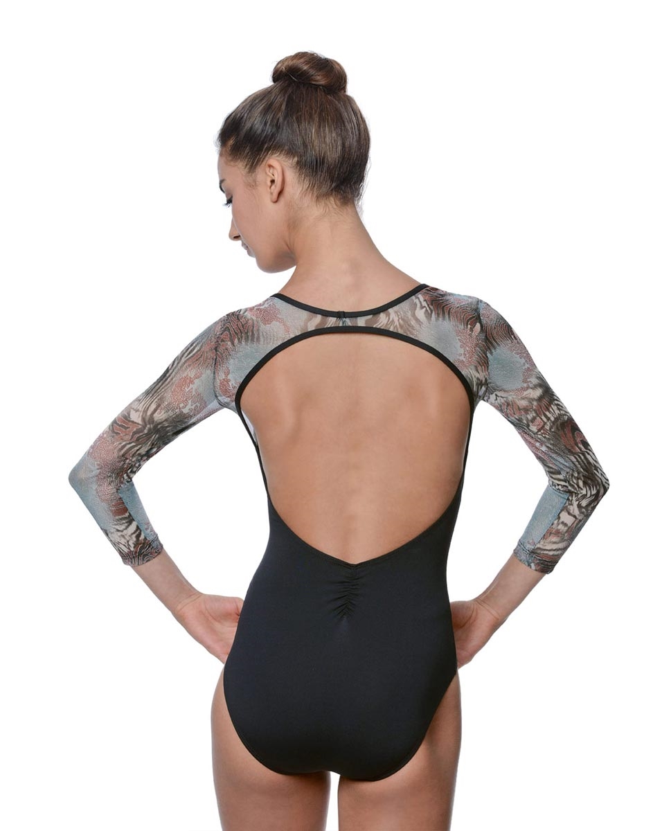 Adult Long Sleeve Printed Mesh Leotard Vanessa