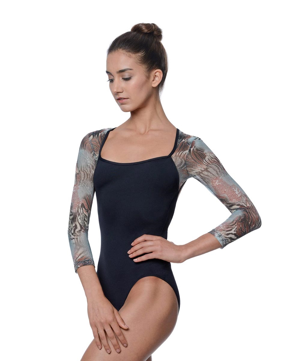 Adult Long Sleeve Printed Mesh Leotard Vanessa