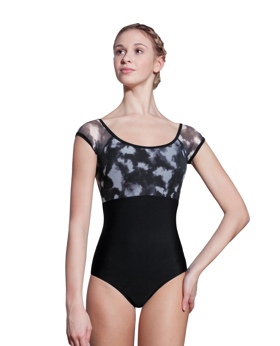 Adult Printed Mesh Cap Sleeve Leotard Adrianna