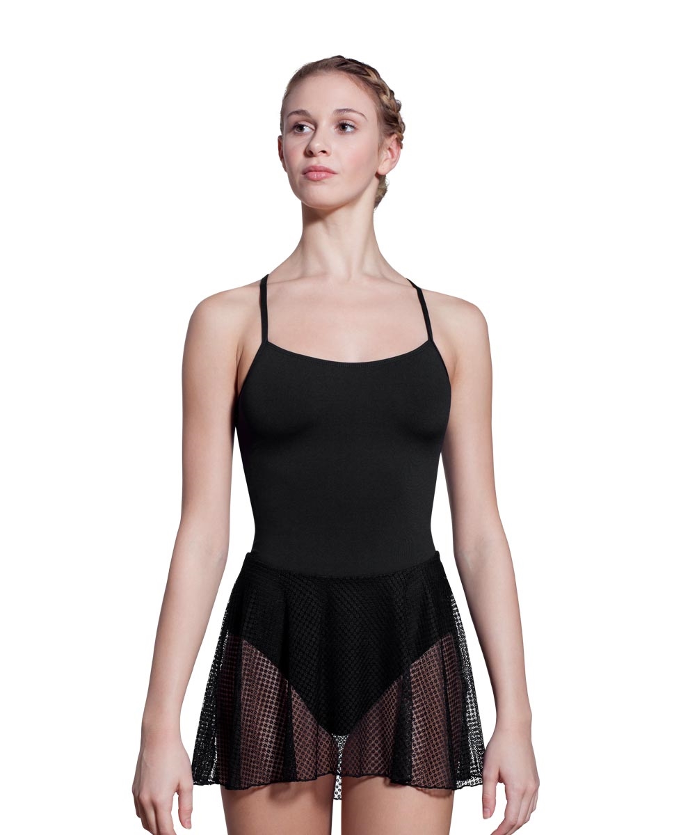 Women X-Back Mesh Skirted Leotard Stephanie