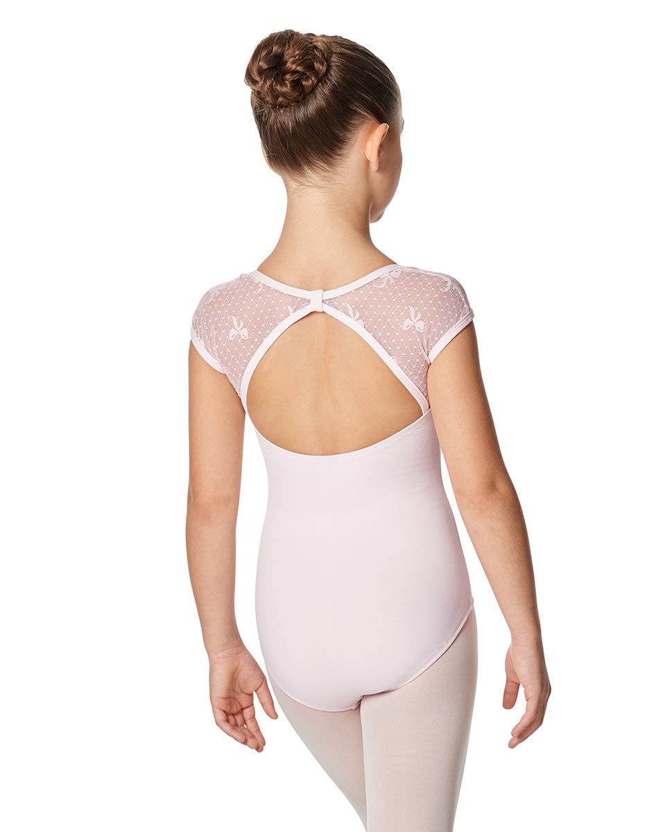 Girls Mesh Back Cap Sleeve Leotard Elaine