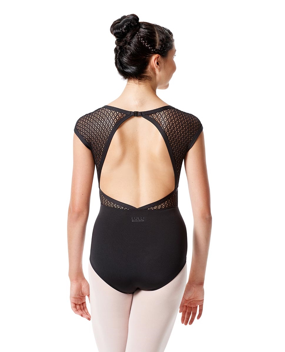 Womens Mesh Cap Sleeve Dance Leotard Ivanna