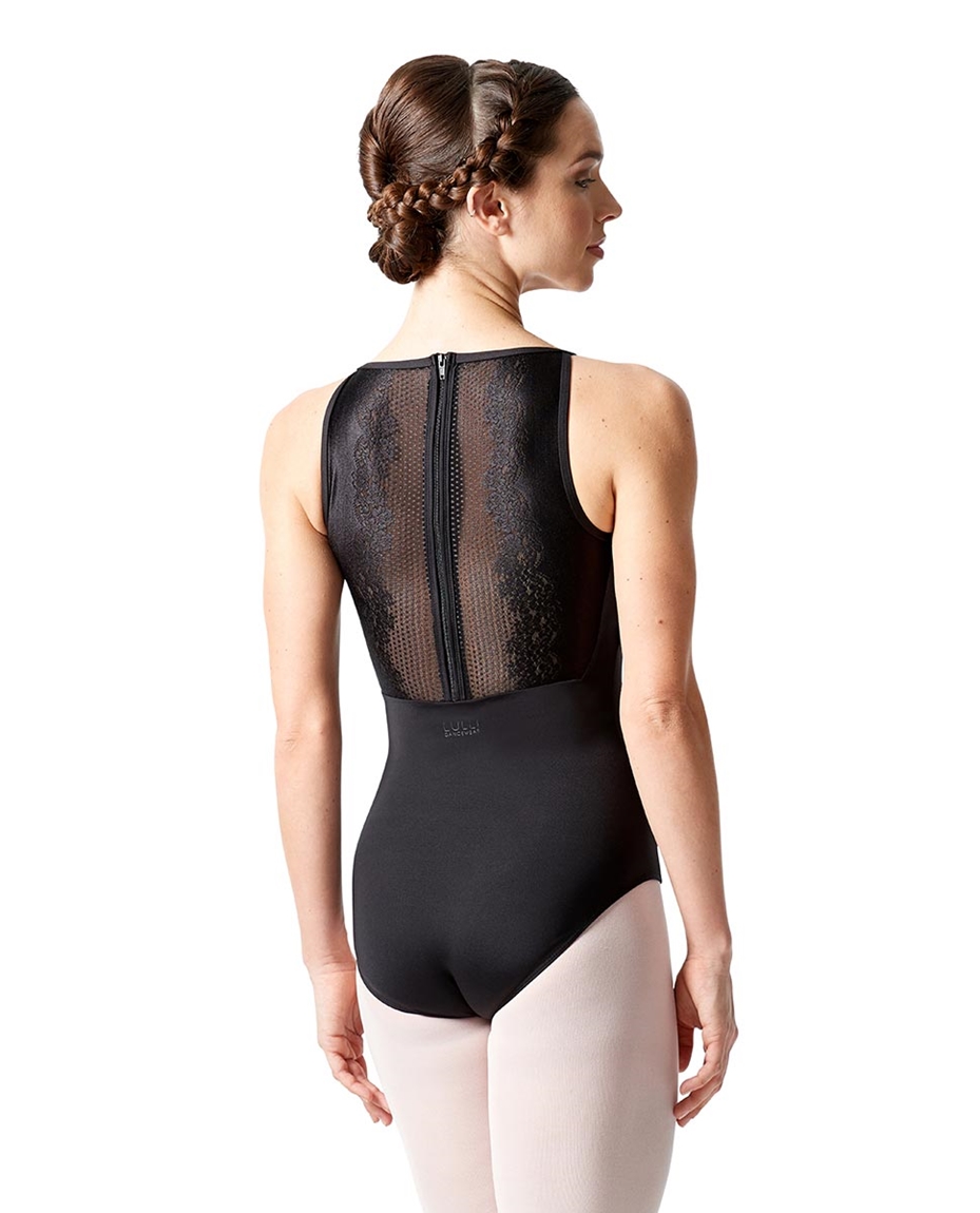 Womens Zip Back Lace Dance Leotard Sonia