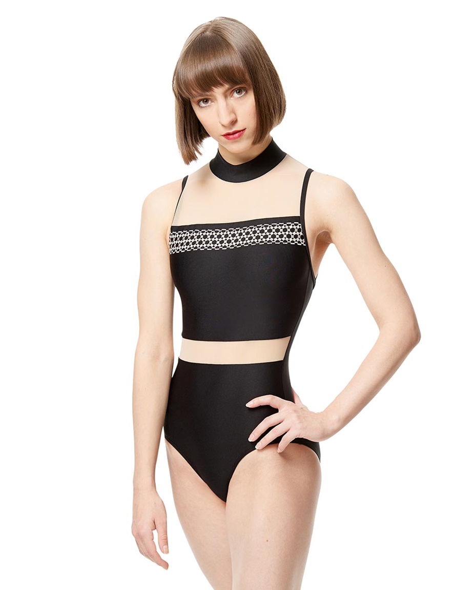 Adult Embroidered Microfiber Leotard Lia