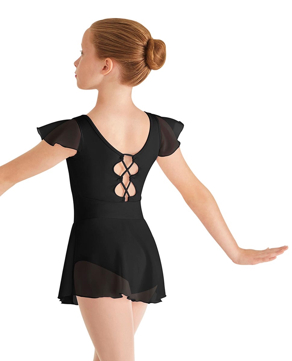 Childs Skirted Flutter Sleeve Ballet Leotard