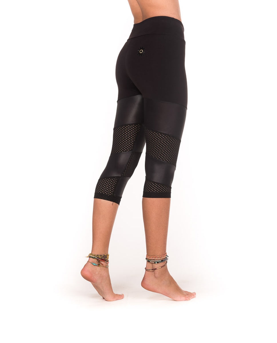 Adult Supplex Capri with Shiny Mesh