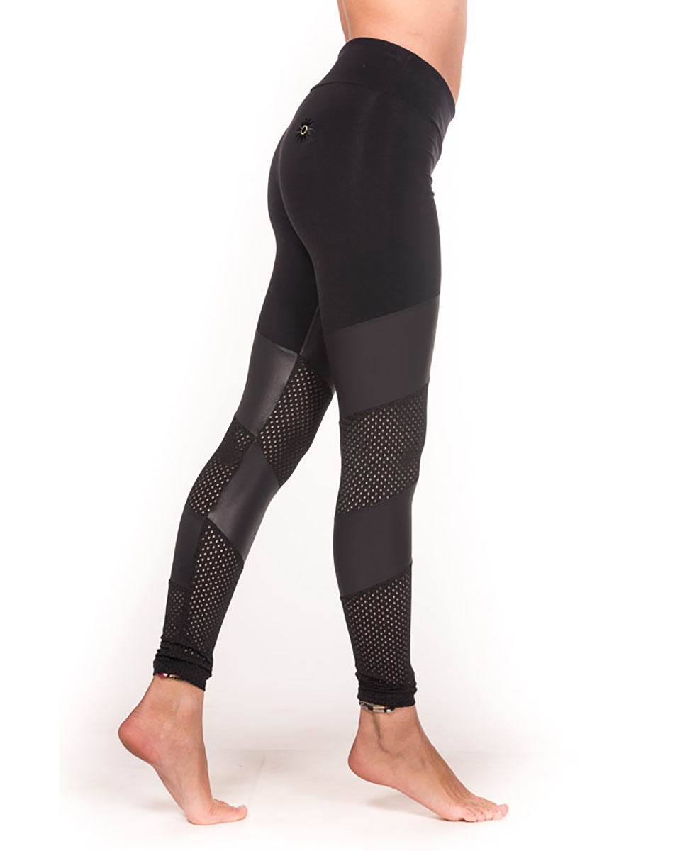 Margarita Supplex AAA Long Leggings for Adult Sports with Mesh Shiny Fabric