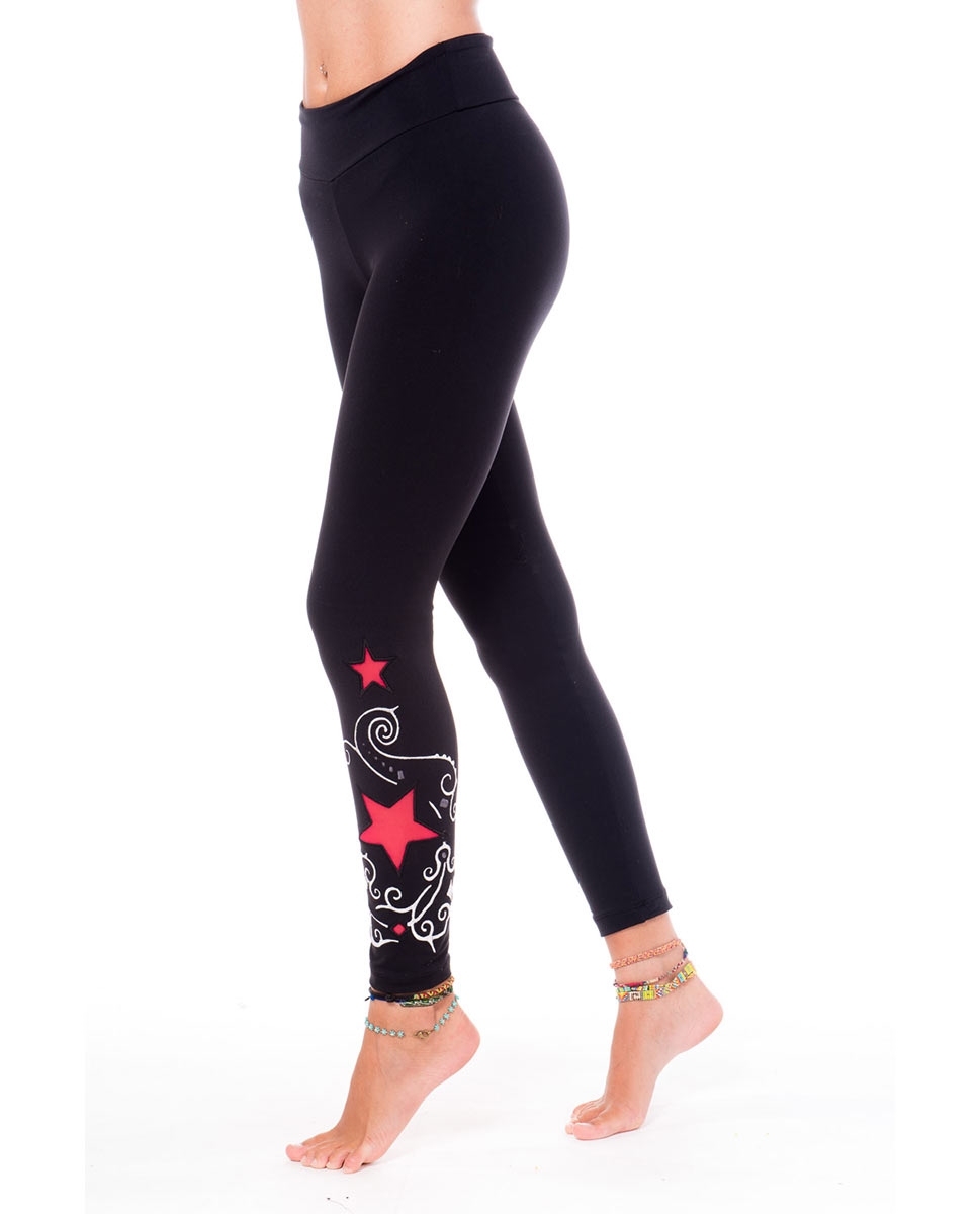 Adults Embroidery Stars Long Supplex Leggings