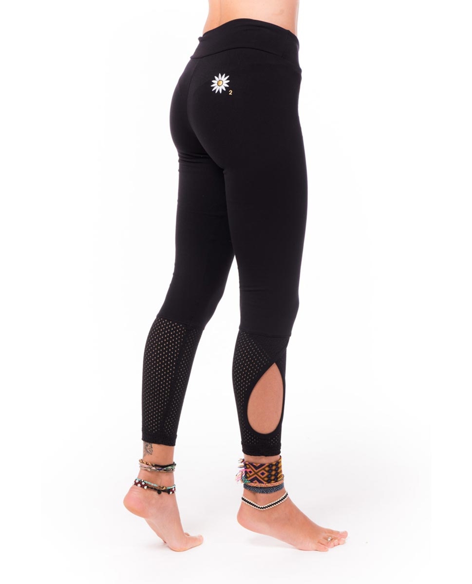 Womens Mesh Insets Supplex Long Leggings