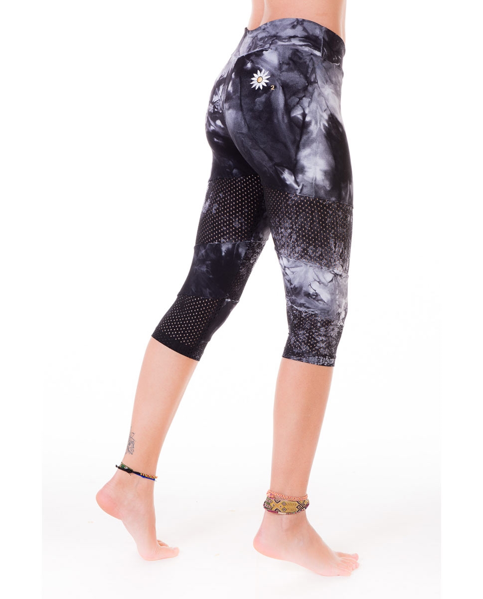 Womens Perforated Cyber Tie Dye Supplex Capri 
