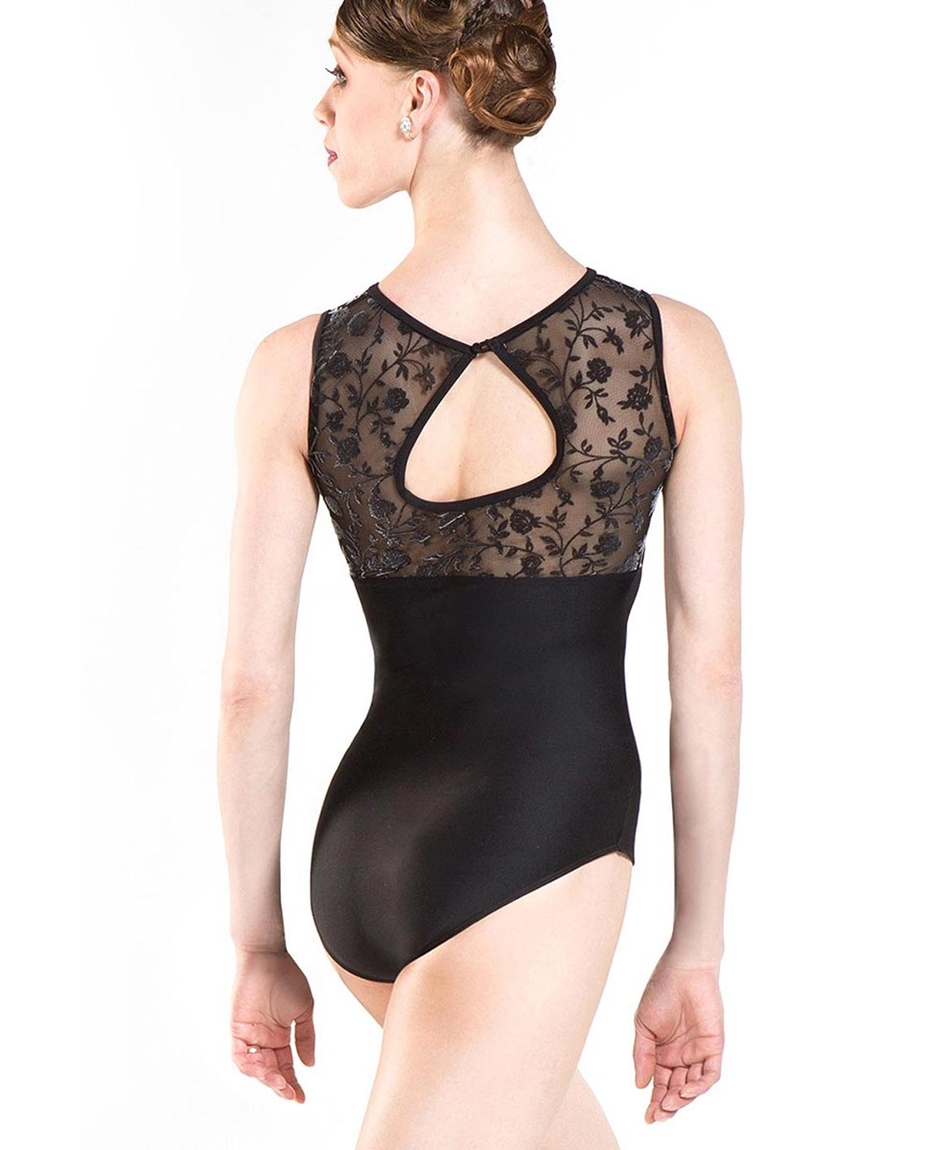 Flocked Tulle Tank Dance Leotard MAJESTE