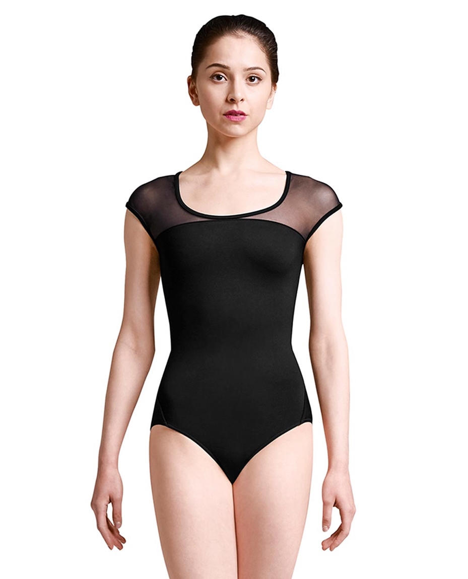 Womens Braided Back Mesh Cap Sleeve Dance Leotard