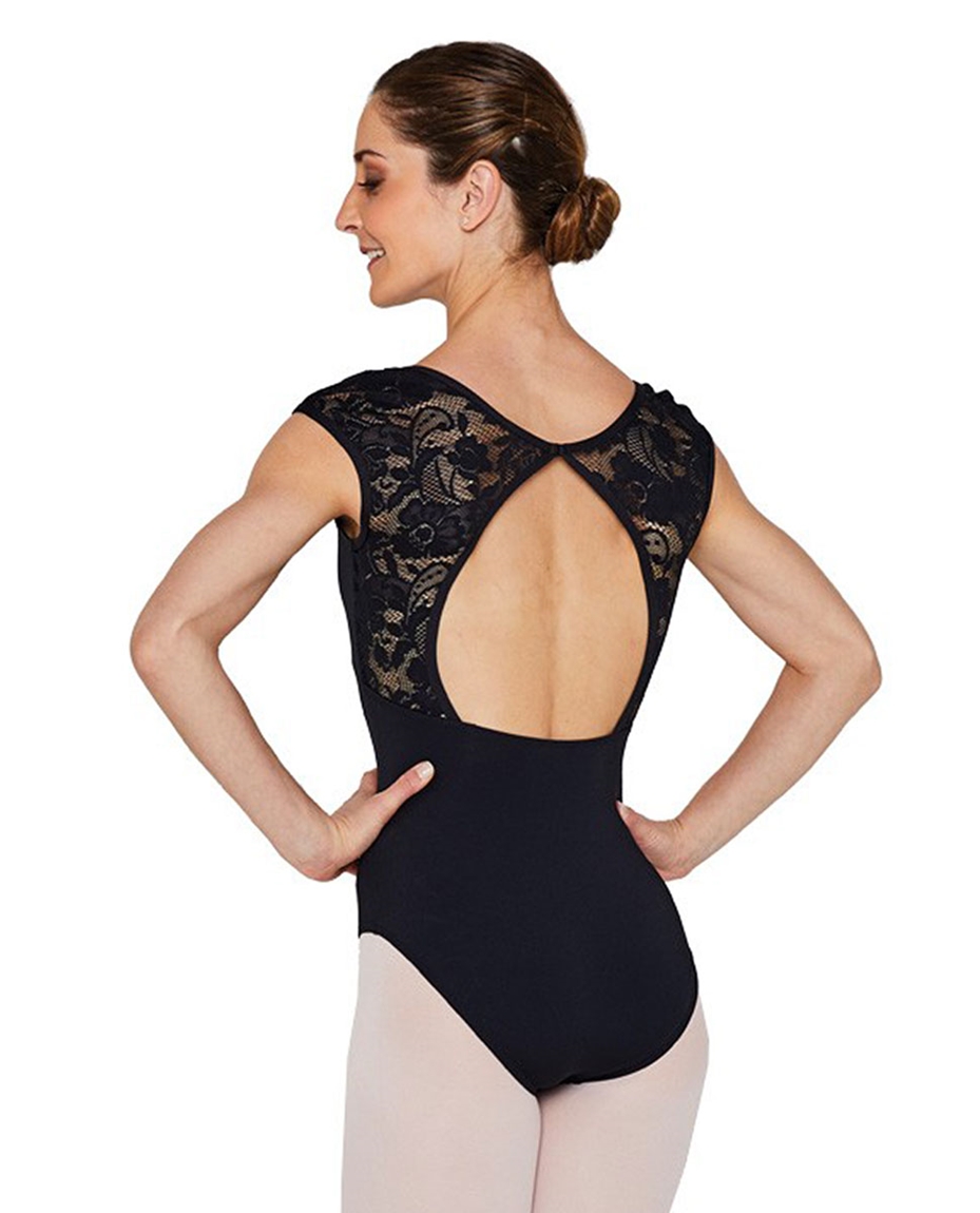 Women Lace Sleeveless Open Back Tank Leotard