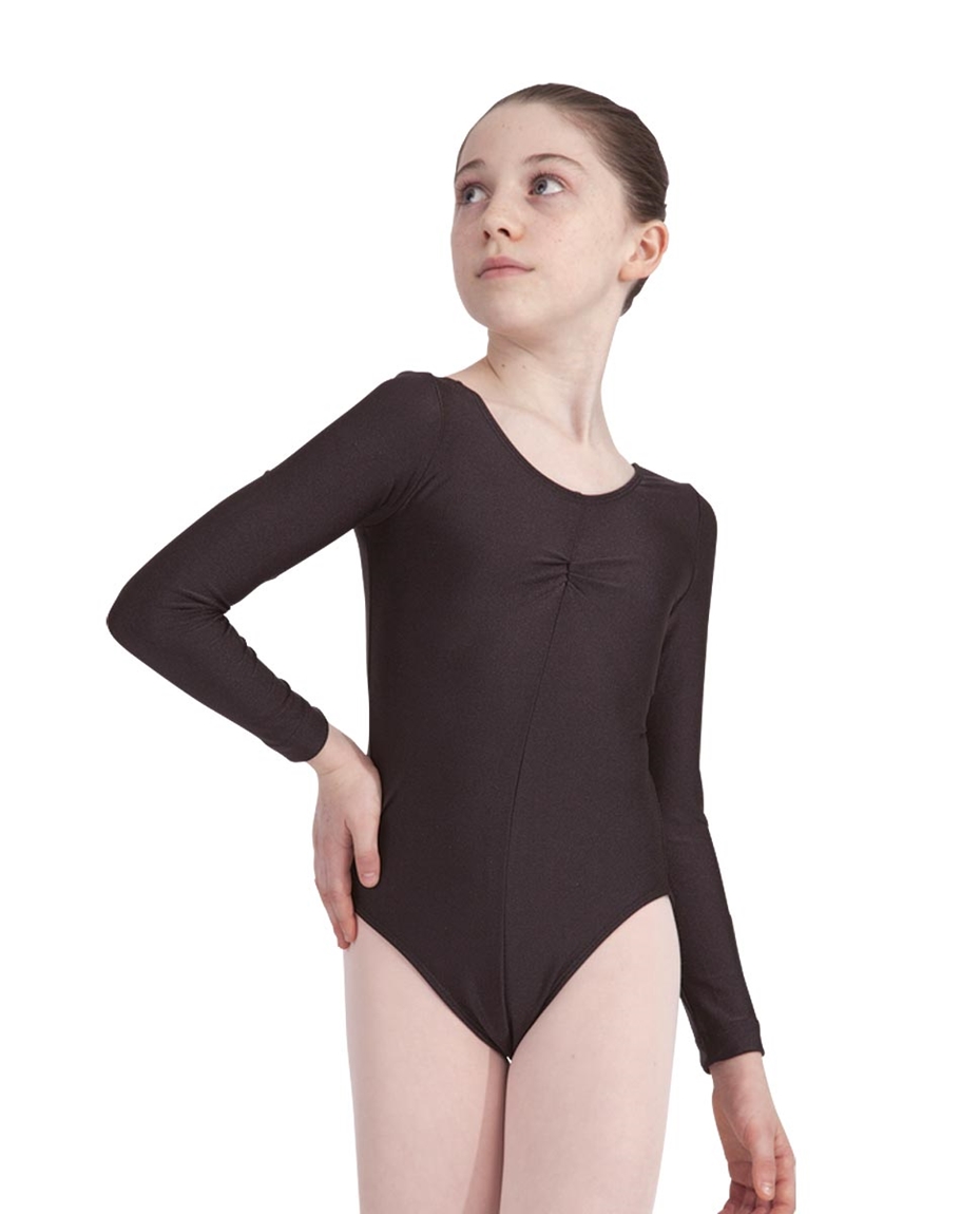 Women Lycra Long Sleeve High Scoop Back Leotard