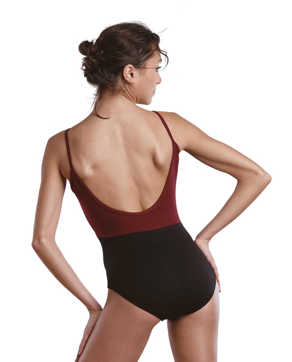 Women Two Tone Low Scoop Back Camisole Leotard