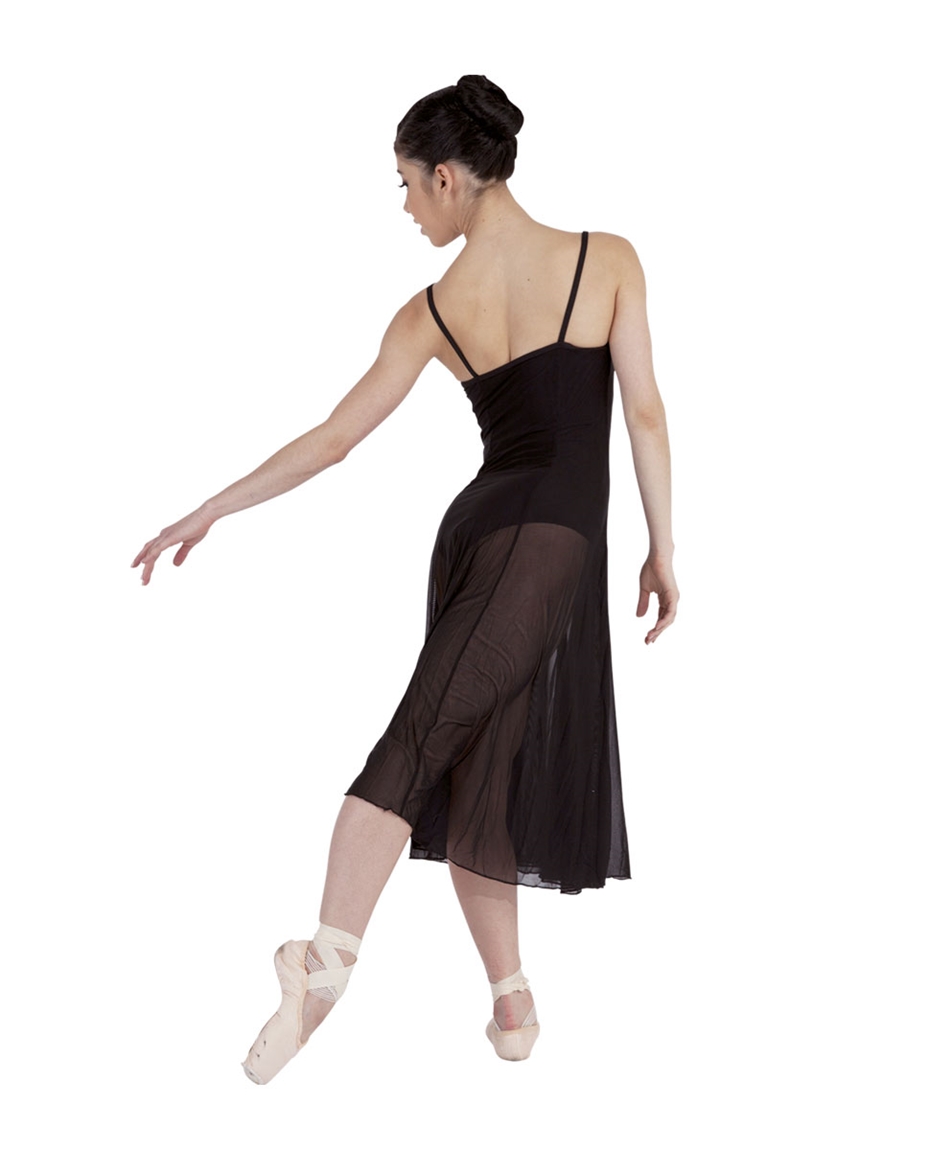 Women Long Mesh Dress Dance Leotard
