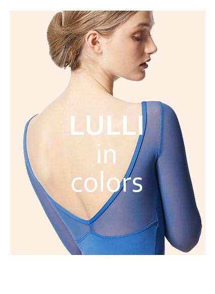 LULLI Microfiber Yoke Mesh Long Sleeve Dance Leotard