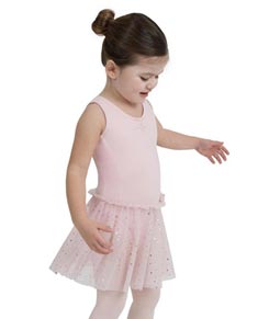 Girls Skirted Tank Leotard Glitter Rose