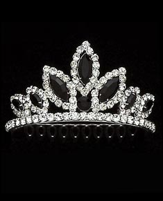 Tiara With Black Rhinestones