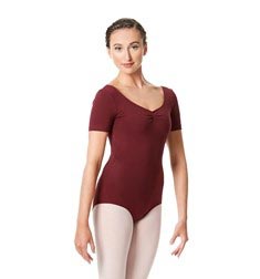 Womens Pinch Front Short Sleeve Dance Leotard Michaela