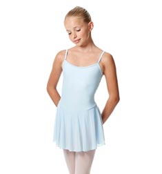 Girls Camisole Mesh Skirted Ballet Leotard Bianca