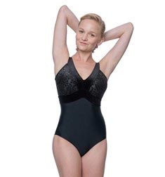 Adult V-Back Flocked Velvet Leotard Danielle