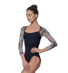 Adult Long Sleeve Printed Mesh Leotard Vanessa