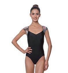 Adult Cap Sleeve Floral Mesh Leotard Monique