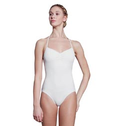 Adult High Neck Striped Mesh Leotard Abby