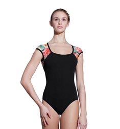 Adult Cap Sleeve Printed Mesh Leotard Angel