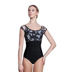 Adult Printed Mesh Cap Sleeve Leotard Adrianna