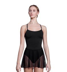 Women X-Back Mesh Skirted Leotard Stephanie