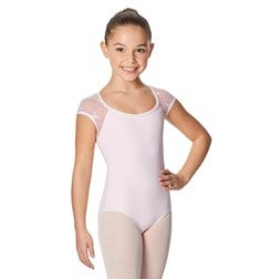 Girls Mesh Back Cap Sleeve Leotard Elaine