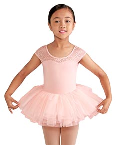 Girls Felina Mesh Cap Sleeve Tutu Ballet Dress