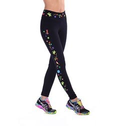 Womens Supplex Embroidered Long Leggings 