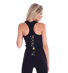 Womens Racer Back Embroidered Supplex Top