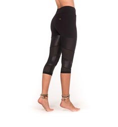 Adult Supplex Capri with Shiny Mesh