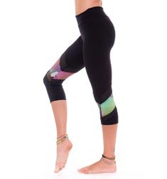 Printed Perforated Diagonal Supplex Womens Capri 